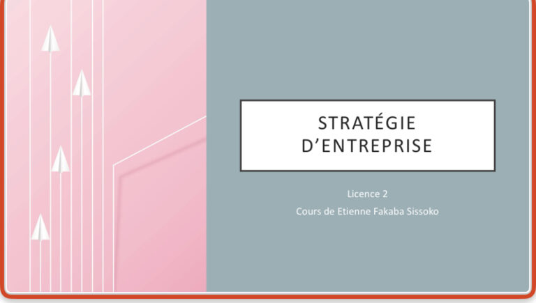 STRATEGIE D&rsquo;ENTREPRISE – CHAPITRE 1