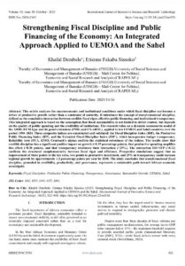 Strengthening Fiscal Discipline and Public Financing of the Economy: An Integrated Approach Applied to UEMOA and the Sahel